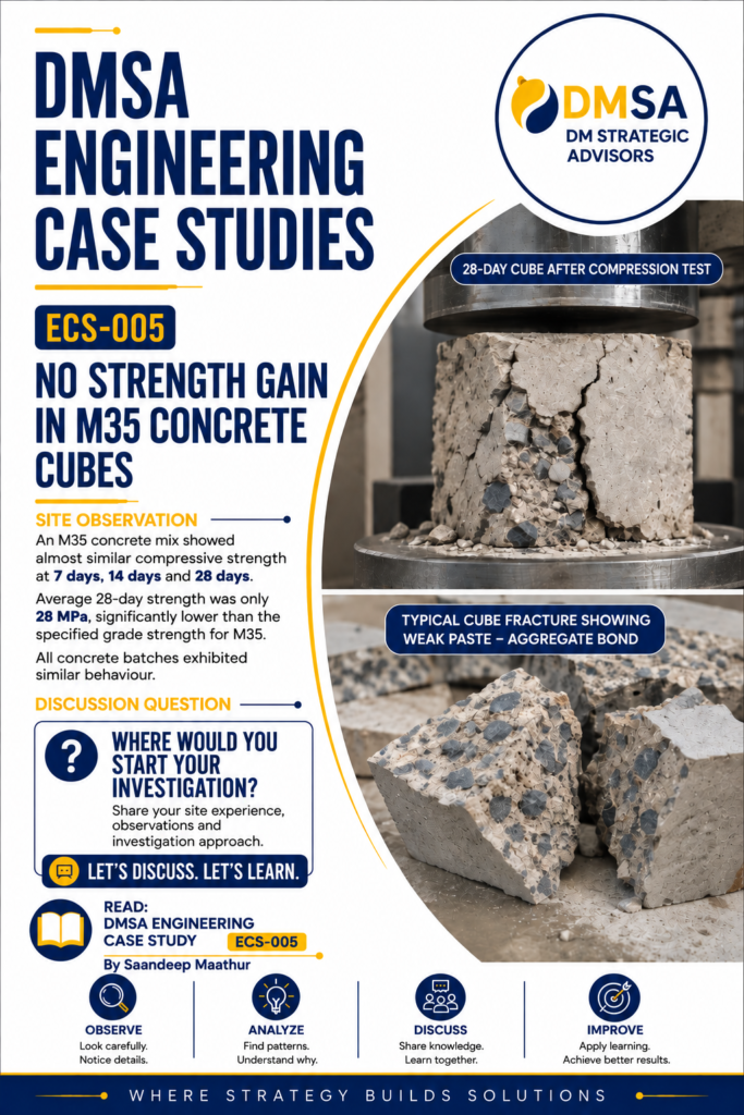 ECS 005 | ENGINEERING CASE STUDIES | Unexpected Strength Loss in M35 Concrete Due to Incorrect Admixture Dosage 2 Incorrect Admixture Dosage in M35 Concrete