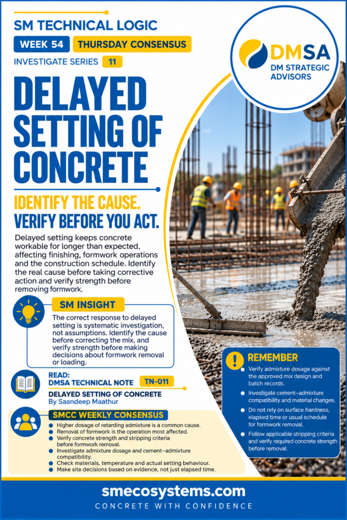 delayed setting of concrete